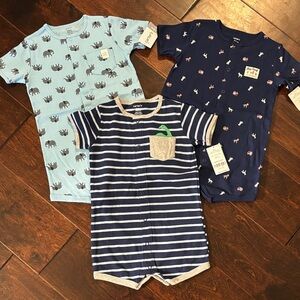 Carter's Blue and Navy Kids One Pieces Set